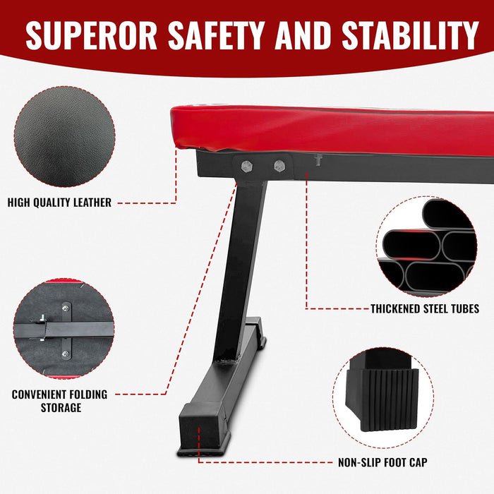 Slovic Flat Gym Bench for Home Capacity:300 KG