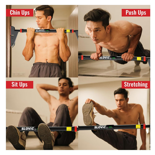 Slovic Pull Up Bar for Home | Capacity 300 KG | No Screw Pull Up Bar Wall Mounted