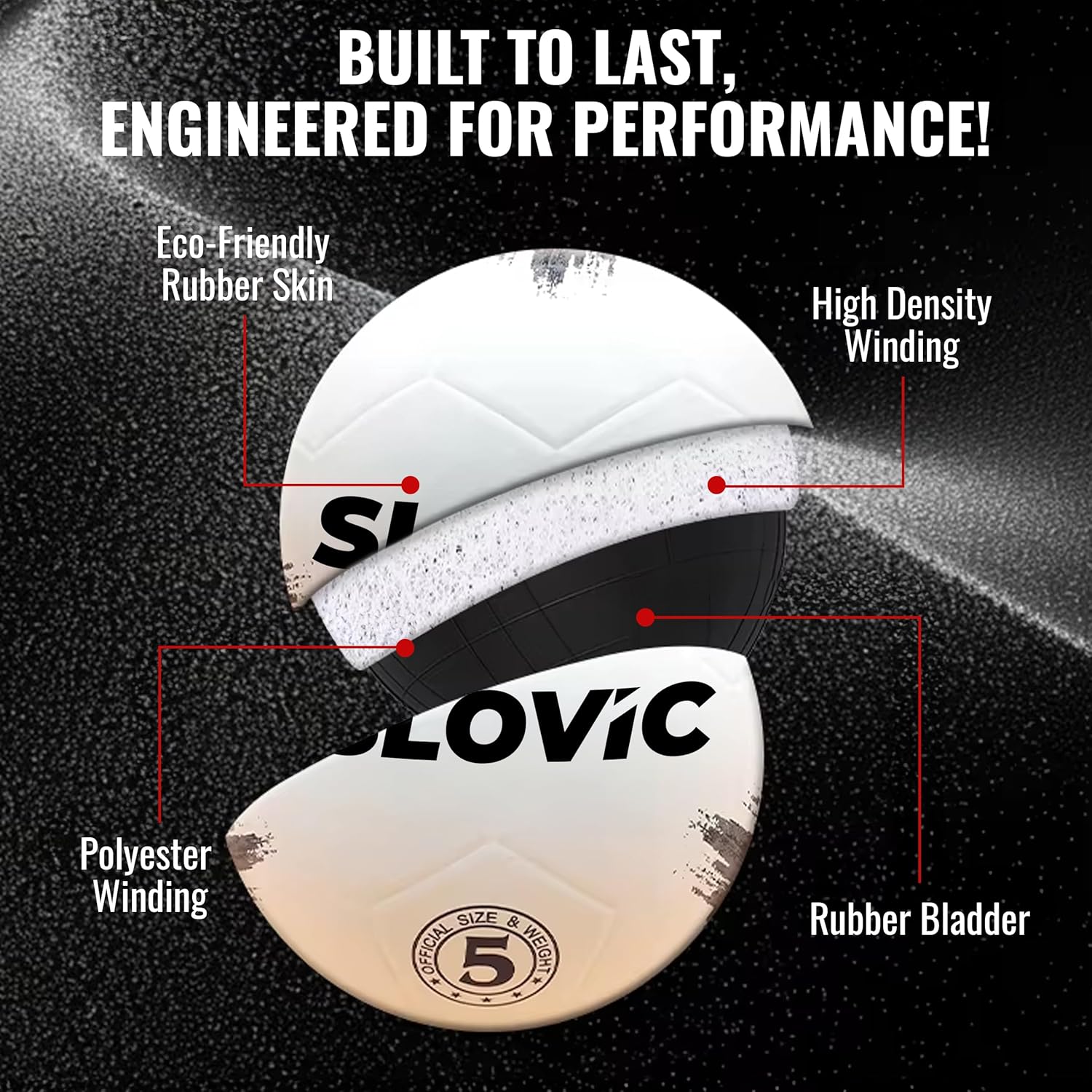 SLOVIC Professional Football Ideal for Grass Ground & Artificial Turf