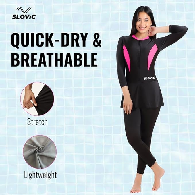 Women’s One-Piece Swimming Body Suit – Quick-Dry & Stretchy Full-Coverage Swimwear, Durable & Versatile for Beach, Pool & Water Sports (S–XXL)