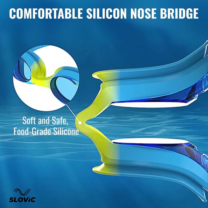 SLOVIC Swimming Goggles for Kids 10-14 Years | Anti-Fog & UV Protected with Adjustable Straps