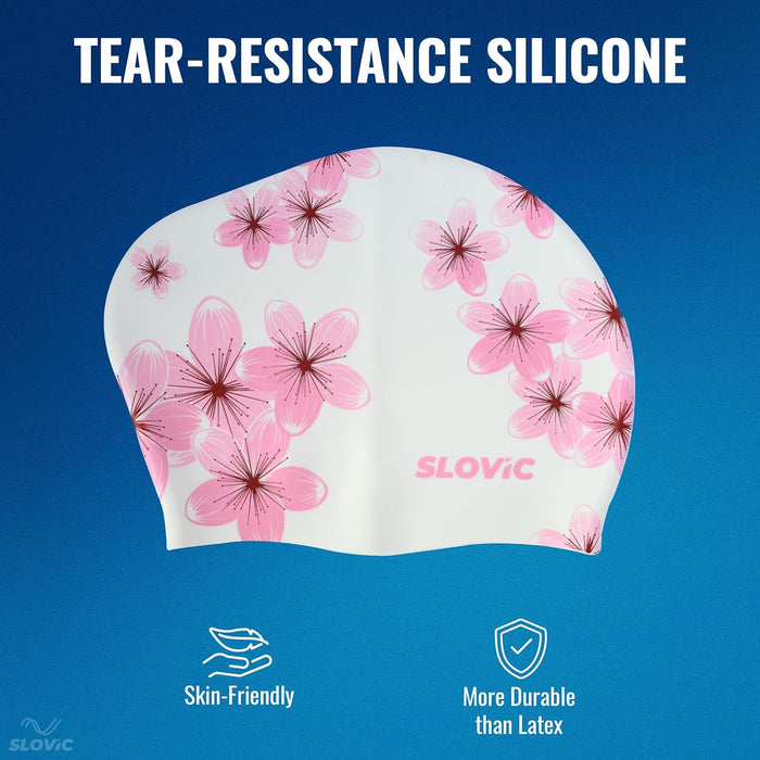 Slovic Swimming Cap for Men & Women | Waterproof Silicon Cap to Prevent Chemical Damage