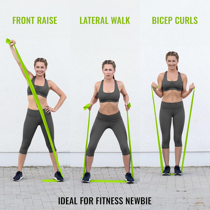 SLOVIC Professional Latex Resistance Thera Band | 100% Natural | for Warm-Up, Stretching, Cardio, Strength Training, Home Fitness, Exercise, Gym Workout & Yoga (Green)