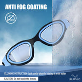 Swimming Goggles for Men – Anti-Fog, UV Protection, Easy-Adjust & Tangle-Free (Blue & Black))