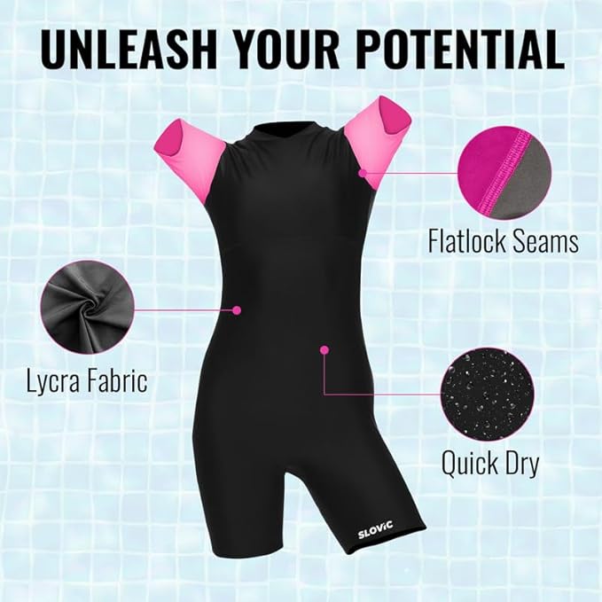 SLOVIC Swimming Suit for Women | Quick Dry & Stretchable Swimwear for Ladies
