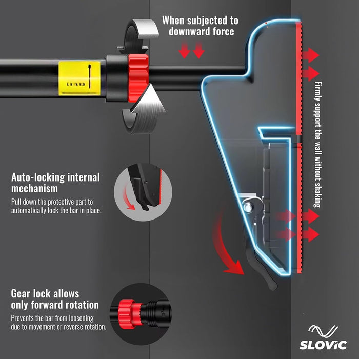 Slovic Pull Up Bar for Home | Capacity 300 KG | No Screw Pull Up Bar Wall Mounted