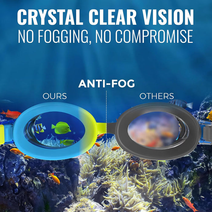 SLOVIC Swimming Goggles for Kids 10-14 Years | Anti-Fog & UV Protected with Adjustable Straps