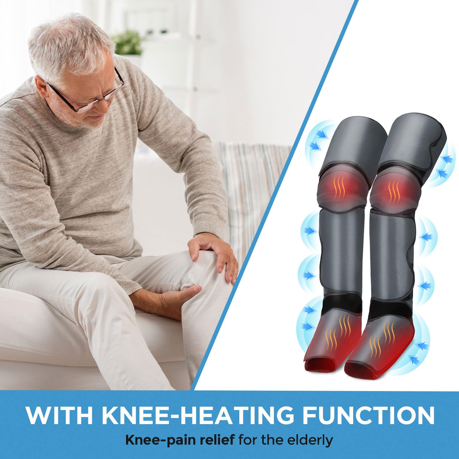 Massager Machine for Pain Relief | 2 Heat Modes | Air Leg Compressor