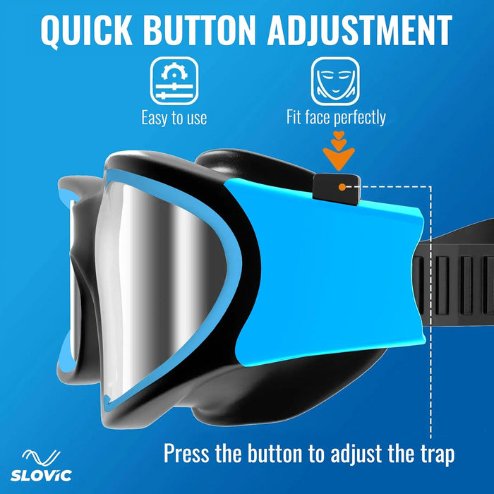 SLOVIC Swimming Goggles | Adult | Unisex | Anti-Fog & UV Protected Swimming Glasses (Aqua Blue)