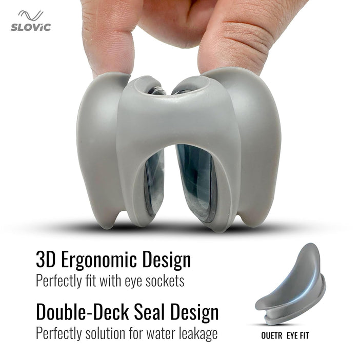 SLOVIC Swimming Goggles | Unisex | Anti-Fog & UV Protected Swimming Glasses (Grey)