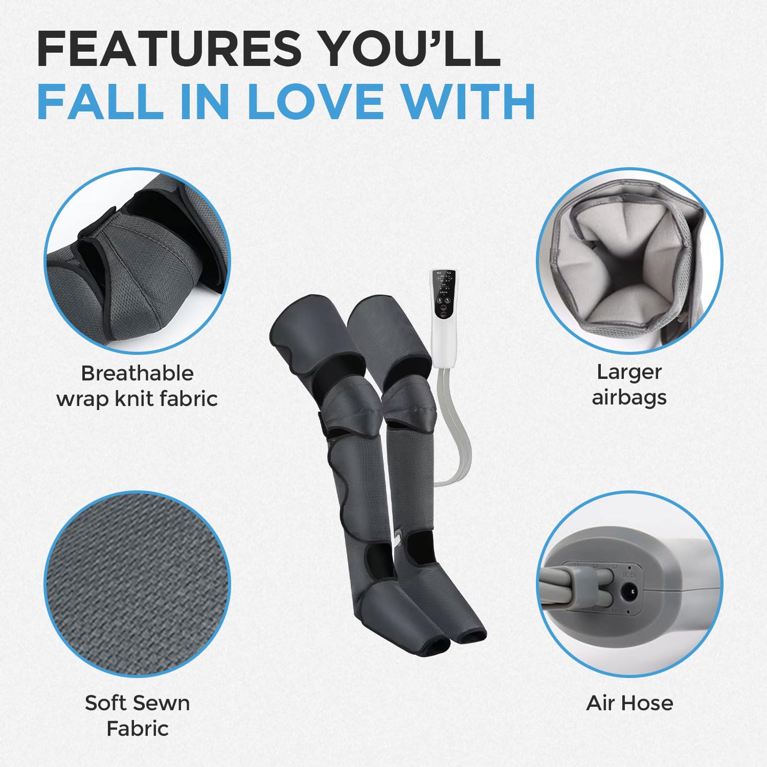 Massager Machine for Pain Relief | 2 Heat Modes | Air Leg Compressor