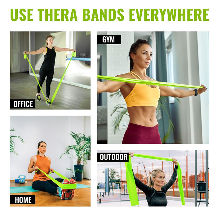SLOVIC Professional Latex Resistance Thera Band | 100% Natural | for Warm-Up, Stretching, Cardio, Strength Training, Home Fitness, Exercise, Gym Workout & Yoga (Green)