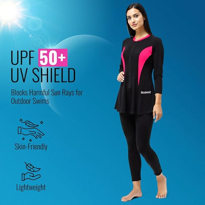 SLOVIC Swimming Suit for Women | Quick Dry & Stretchable Swimwear for Ladies