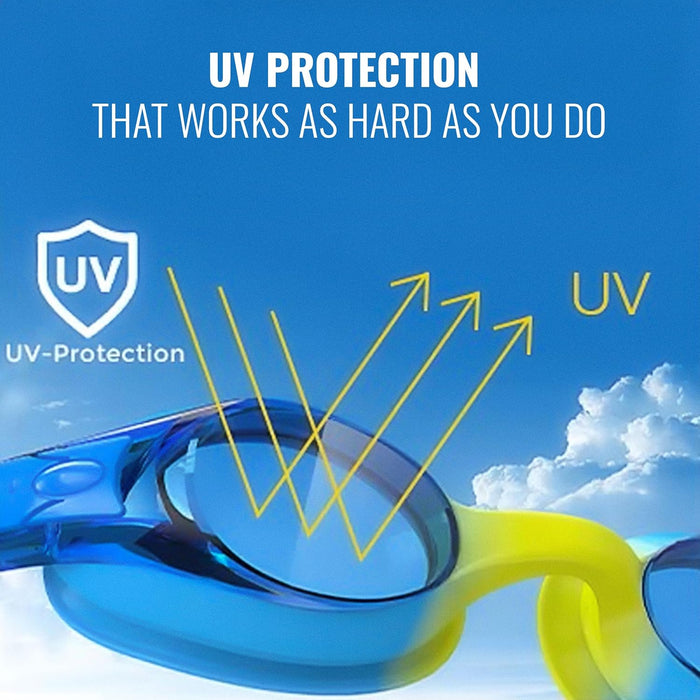 SLOVIC Swimming Goggles for Kids 10-14 Years | Anti-Fog & UV Protected with Adjustable Straps