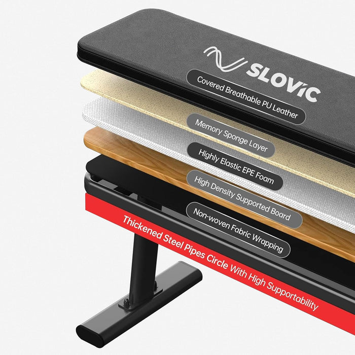 Slovic Flat Gym Bench for Home Capacity:300 KG
