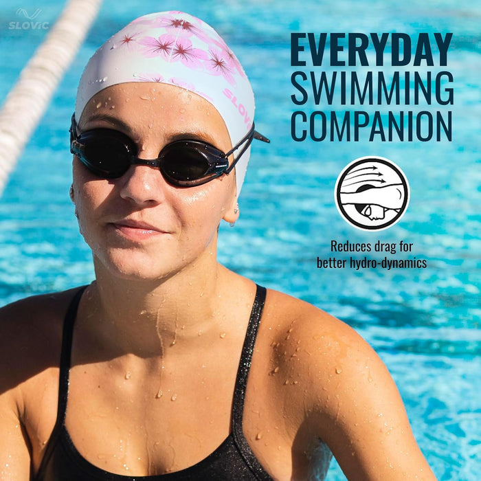 Slovic Swimming Cap for Men & Women | Waterproof Silicon Cap to Prevent Chemical Damage