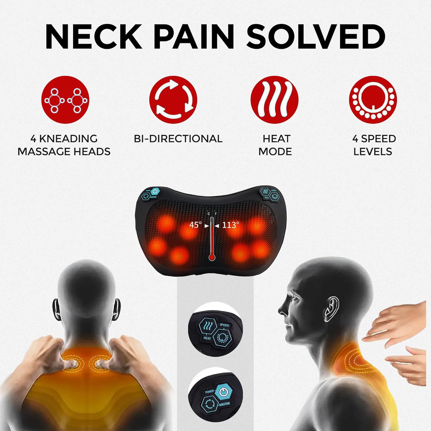 Neck Massager | Electric Shiatsu Cushion
