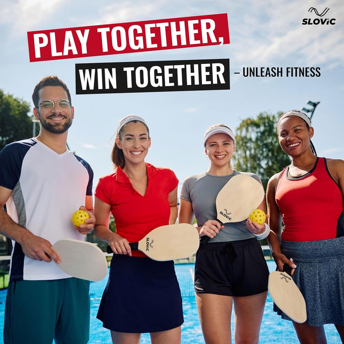 Slovic Pickleball Wooden Racket Set