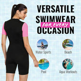 Women's One-Piece Bathing Suit - Quick-Dry Stretch Fabric, Plunge Neck, Full Back Coverage, Sizes S–XXL