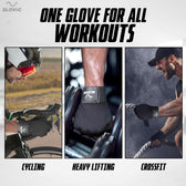 Leather Gym Gloves with Wrist Support | Padded Weightlifting Gloves