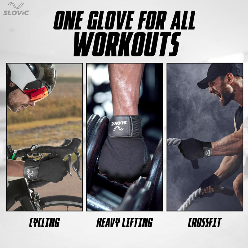 Leather Gym Gloves with Wrist Support | Padded Weightlifting Gloves