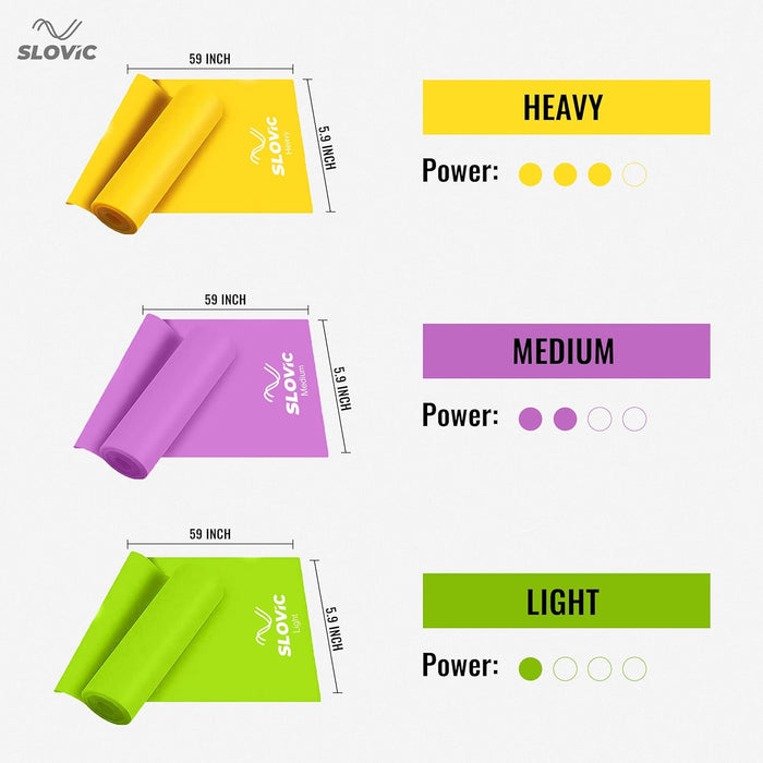 SLOVIC Professional Latex Resistance Thera Band | 100% Natural | for Warm-Up, Stretching, Cardio, Strength Training, Home Fitness, Exercise, Gym Workout & Yoga (Green)