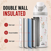 Slovic Insulated Petal Mist Bottle  UV Print - 650ml