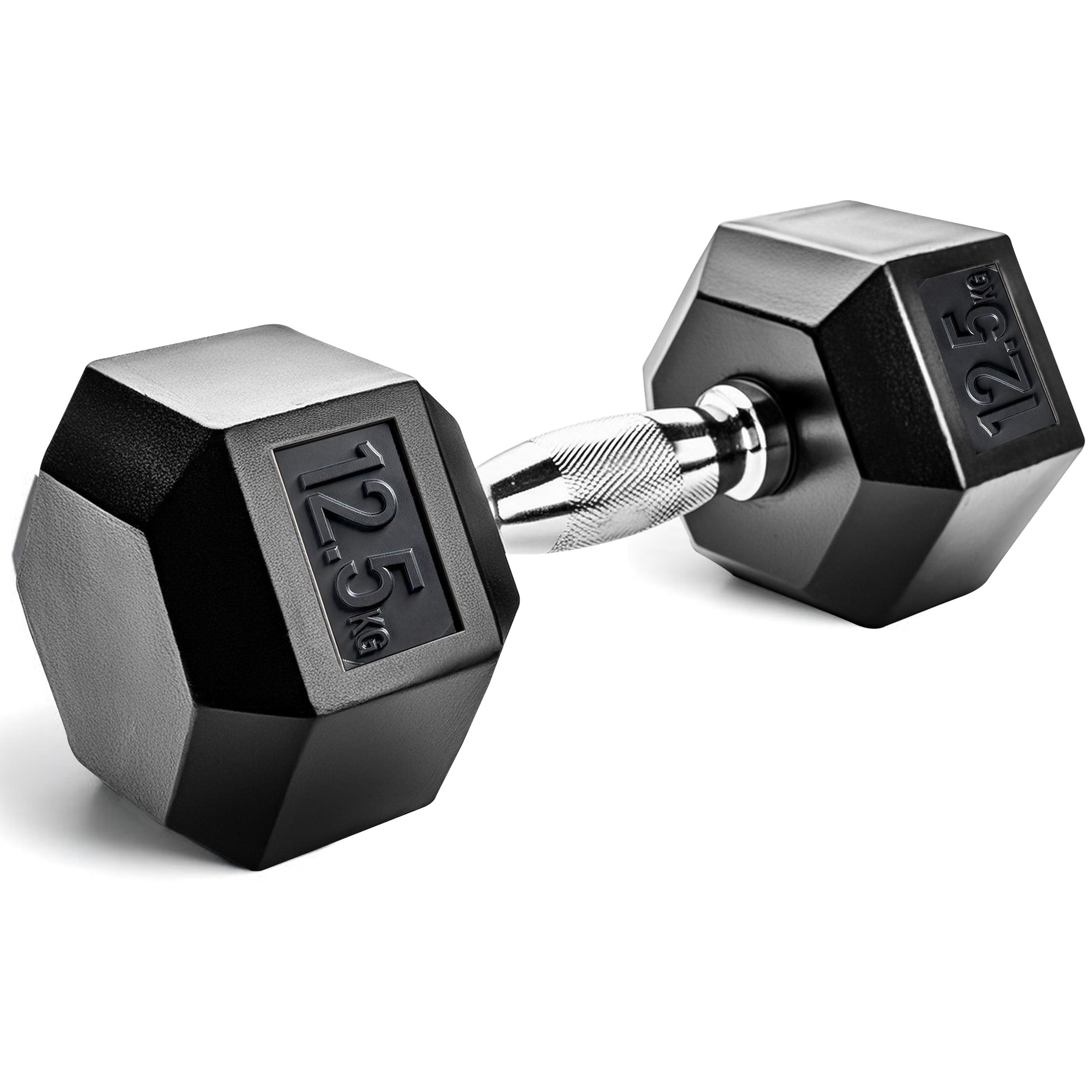 12.5 kg Hexa Rubber Dumbbells (Single)