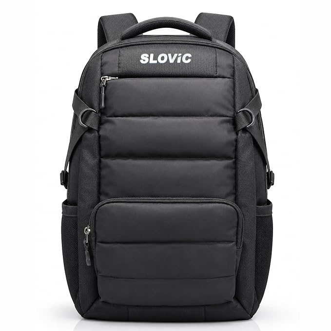 Puffer Design Laptop Bag for Men & Women [30 LTR] - Water Resistant Backpack - Black