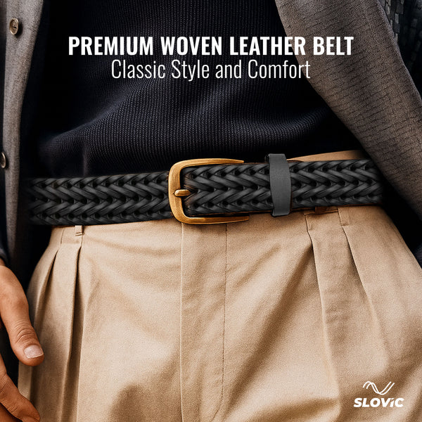 SLOVIC Leather Belt for Mens