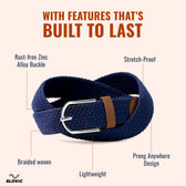 Braided Nylon Woven Belt- Blue