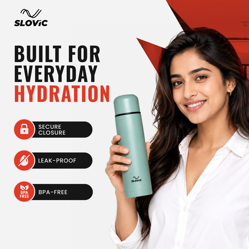 Phantom Bottle 1L - Insulated Stainless Steel Water Bottle - Mint Green - Gym, Sports & Travel