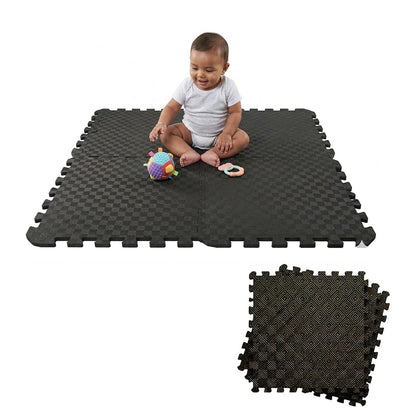 EVA Puzzle Mat 10mm | Black | 24" X 24"