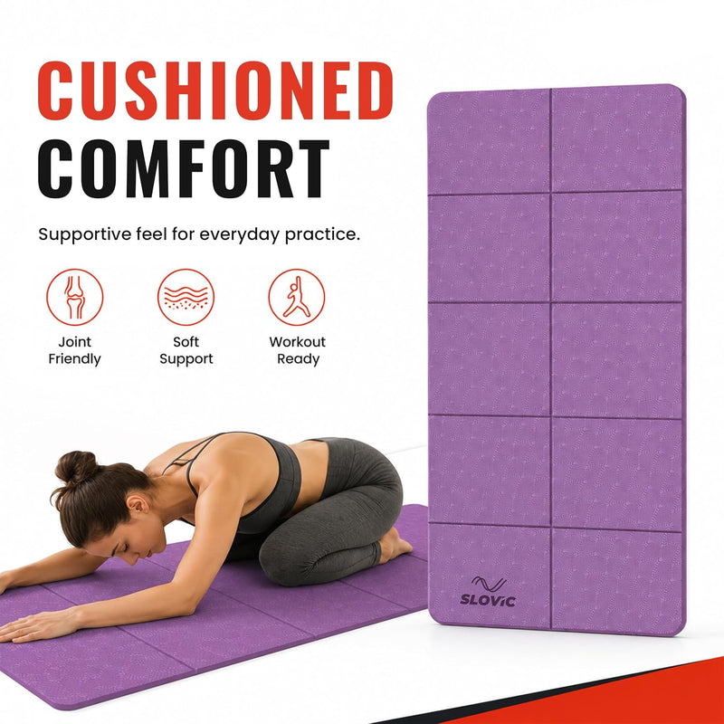 6 MM Foldable TPE Yoga Mat | Anti-Slip Exercise Mat