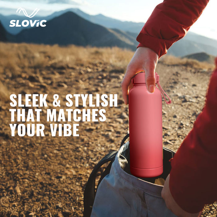 Slovic Purple PU Insulated Water Bottle - 900 ML