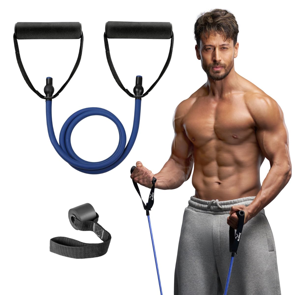 7–10 kg Resistance Tube with Handles | Durable Natural Latex Band for Strength Training
