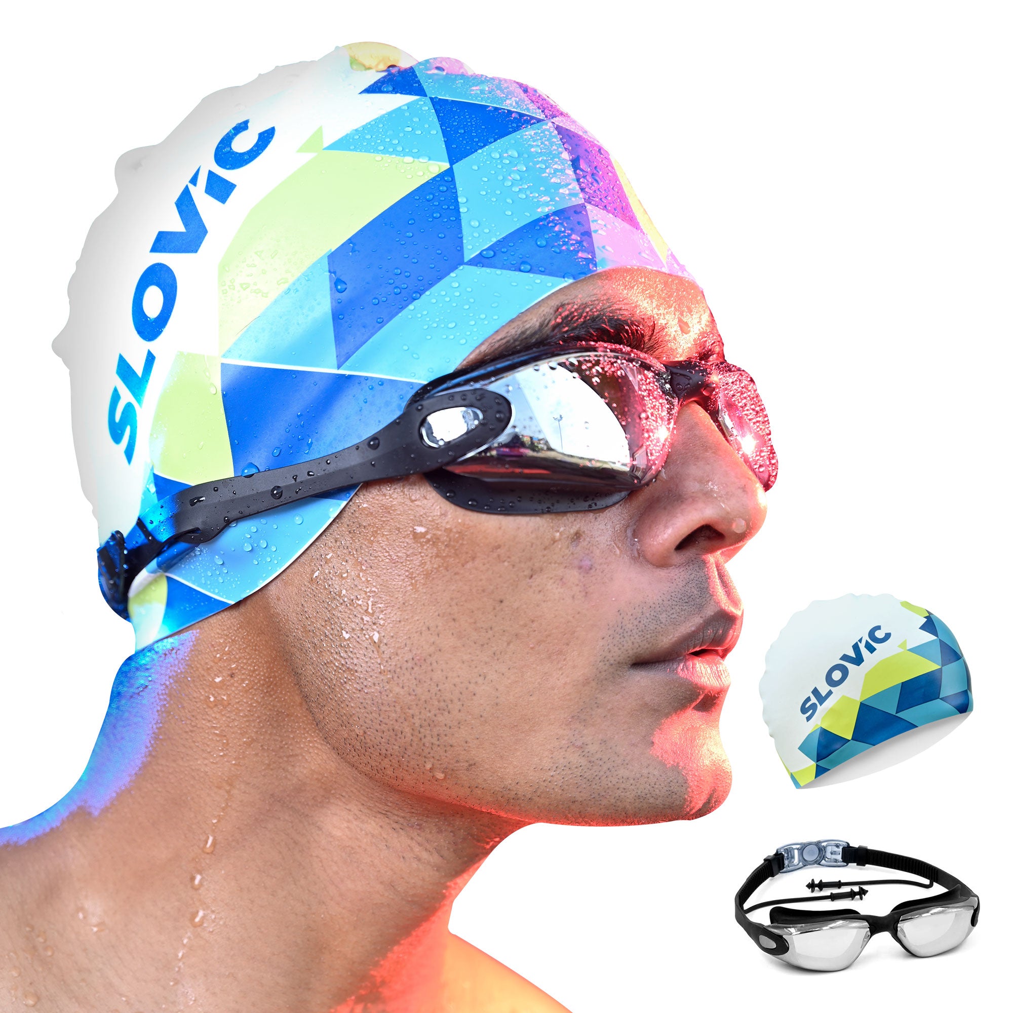 Swimming Combo – Goggles & Silicone Cap, Anti‑Fog, UV Protection (Adult, Unisex)