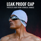 Swimming Combo – Goggles & Silicone Cap, Anti‑Fog, UV Protection, Universal Fit (Black + Blue)