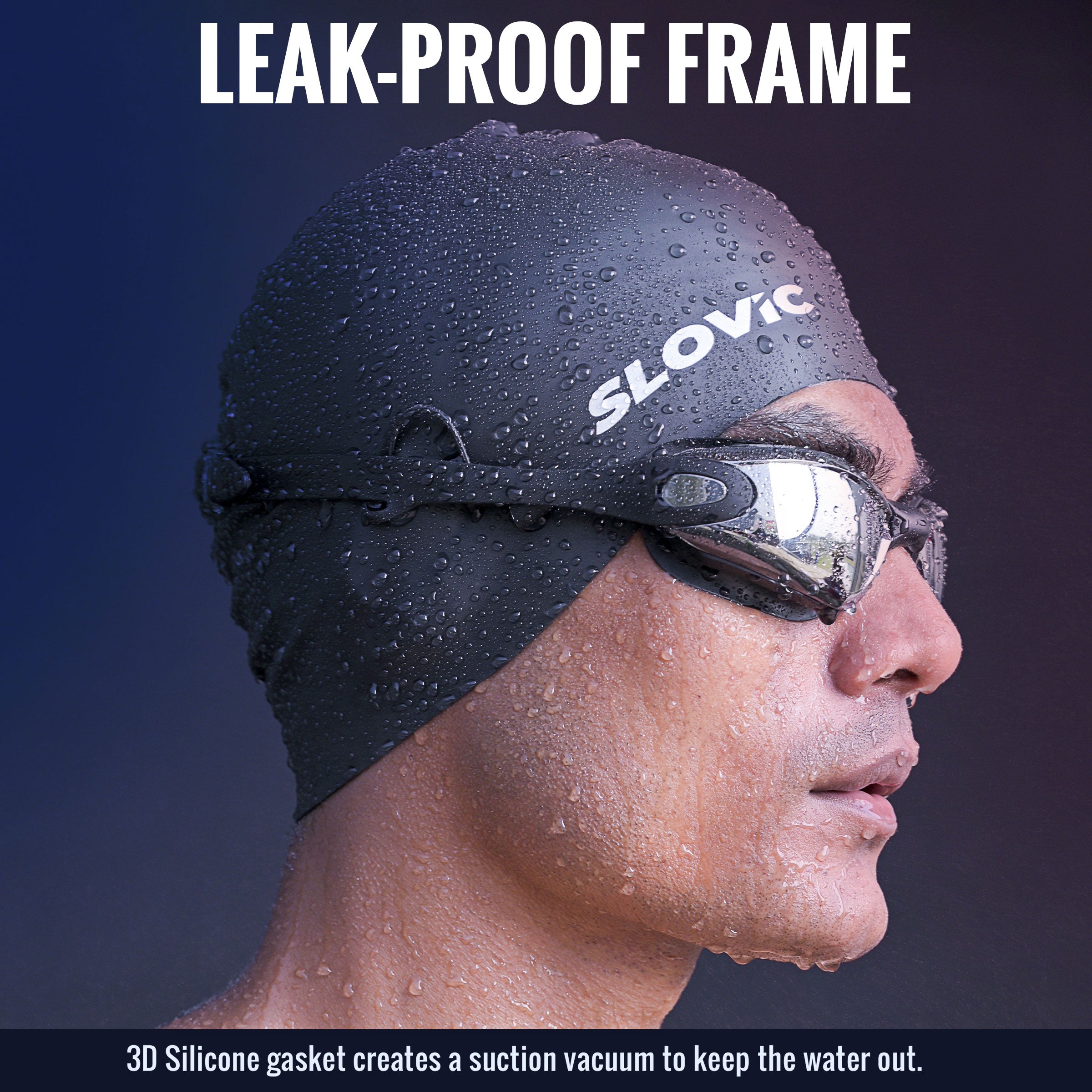Swimming Combo – Goggles & Silicone Cap, Anti‑Fog, UV Protection | Adult | Unisex | Black