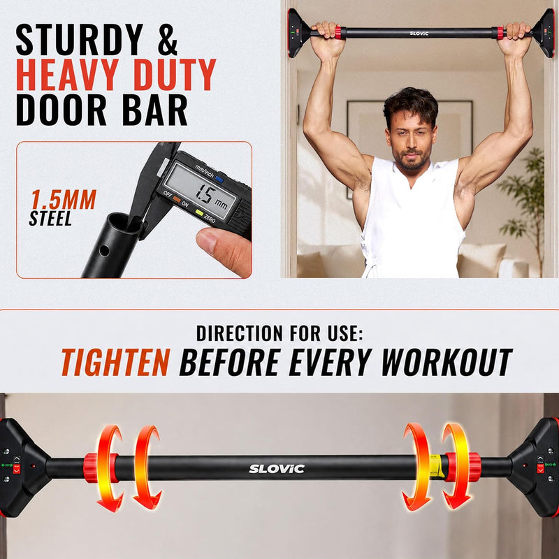 Tiger Shroff doing pull-ups with Slovic fitness equipment.