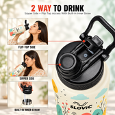 Insulated Water Bottle - 1 Litre - Up to 24 Hrs Hot & 12 Hrs Cold - Meadow Design