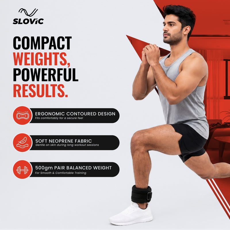 Ankle Weights 1 KG [0.5 KG x 2] - Black