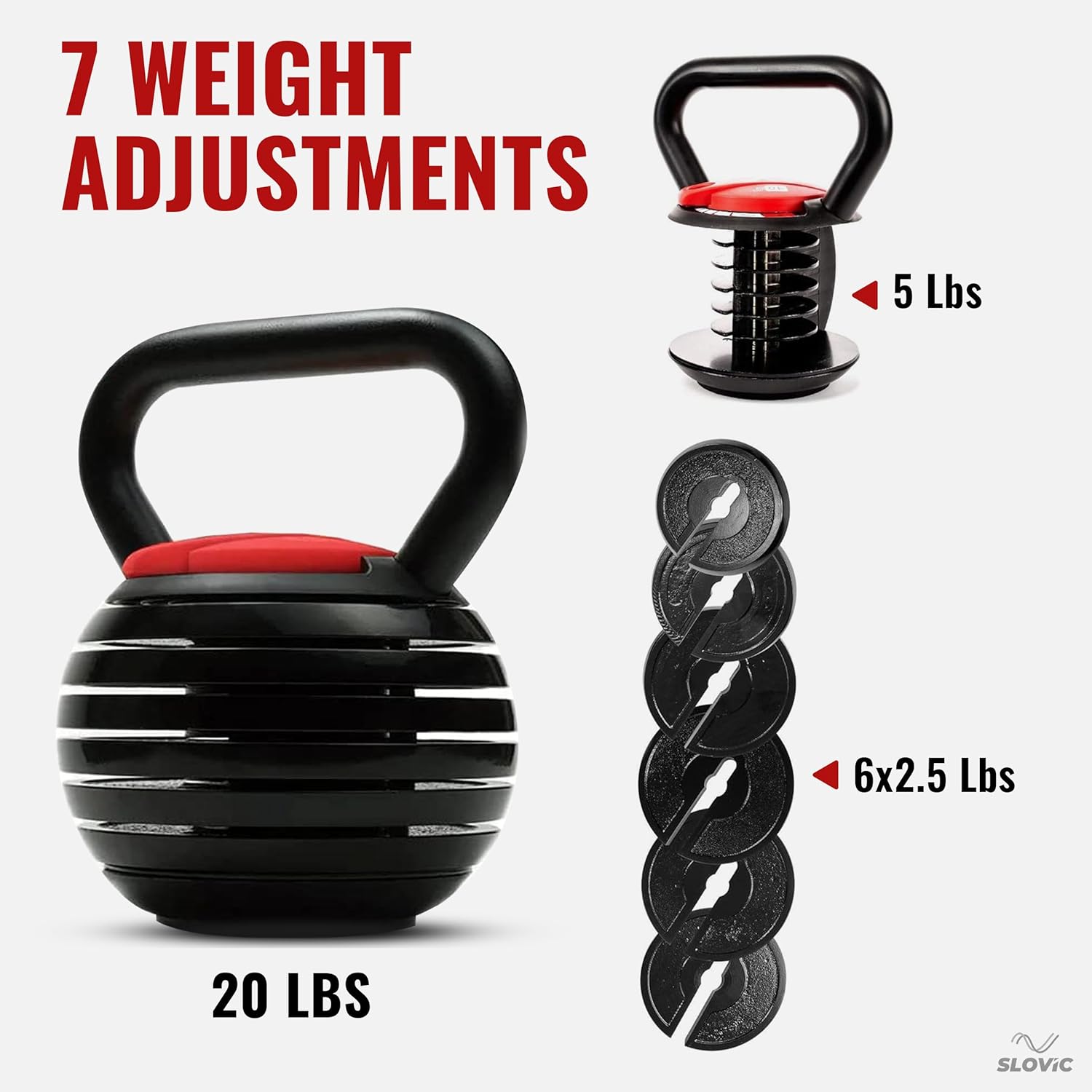 Premium Strength Training Kettlebells for Weightlifting - 1 Pc 9 Kg, Black