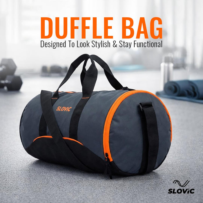 Slovic 22L Duffle Gym Bag with Adjustable Strap, Separate Shoe Compartment & 1 Mesh Pocket | Ideal for Gym & Travel Use