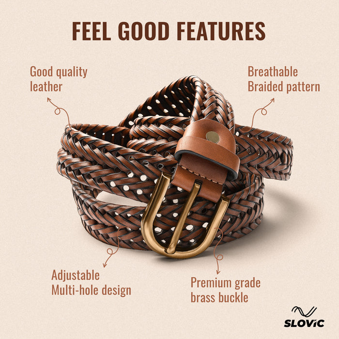 SLOVIC Leather Belt for Mens