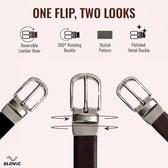 2-in-1 Reversible Leather Belt for Women