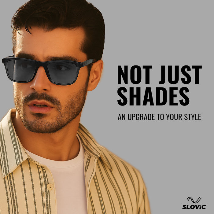 SLOVIC Sunglasses for Men- Black