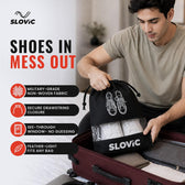 Shoe Bag for Men & Women [Pack of 6] - Travel Shoe Organizer with See-Through Window - Black