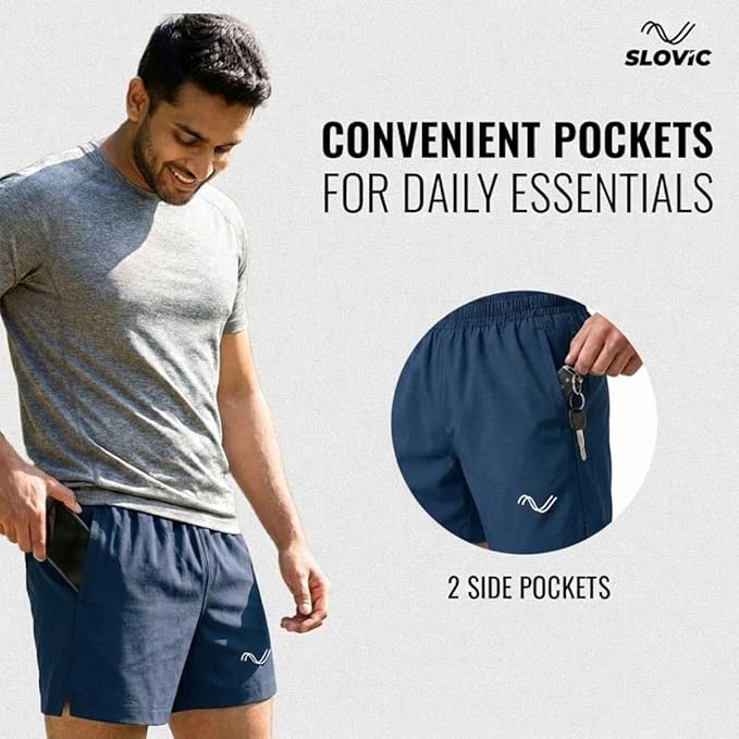 Running Shorts for Men with Phone Pocket - L