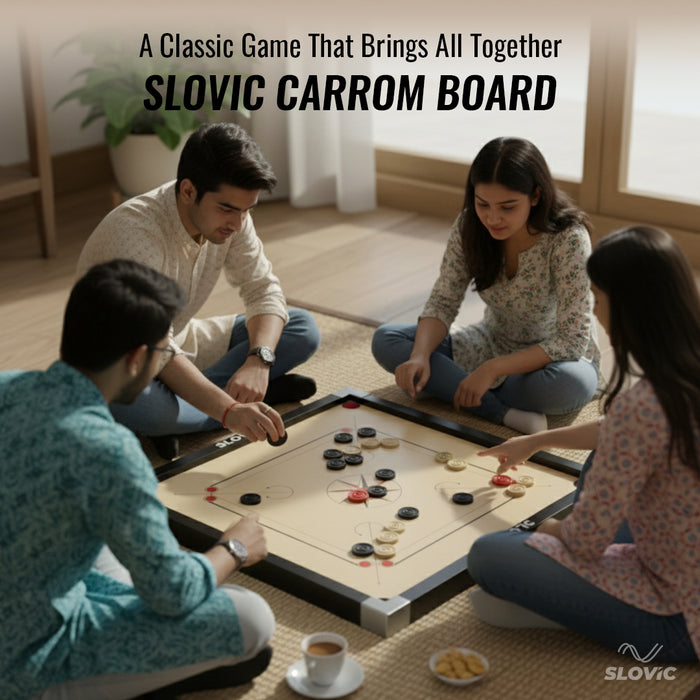 Slovic (26 inches) Carrom Board for Home & Professional Practice | Comes with Coins & Striker | Ideal for Indoor & Outdoor Games